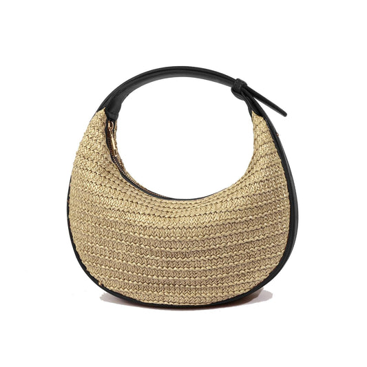 jessie Straw Shoulder Bag for Women Small Hobo Handbag Woven Crossbody Bag with Adjustable Strap Cute Clutch Purse