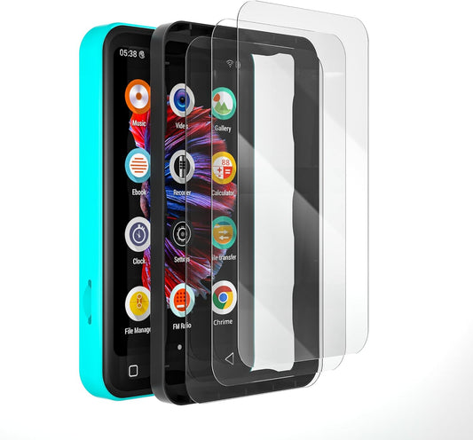 TIMMKOO 3 Pack Q3E Q5 Q8 Mp3 Screen Protector and Player, Anti-Scratch, HD Clear Tempered Glass Film with Easy