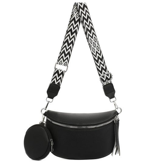 GAEKEAO Crossbody Bag for Women Bum Bag Belt Purse Spacious Handbags Vegan Leather Fanny Packs With Shoulder Strap