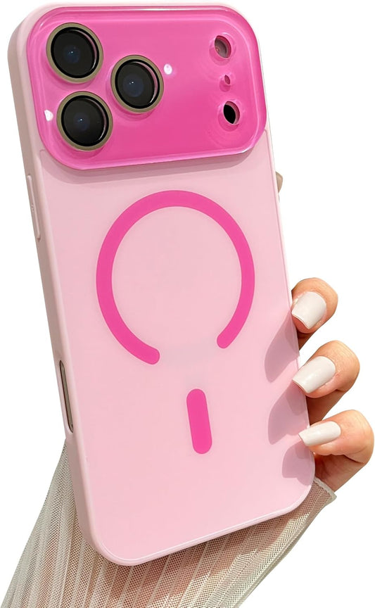 Caseative 17 Crystal Camera Lens Protection Candy Color Magnetic Case for iPhone, Compatible with MagSafe Wireless