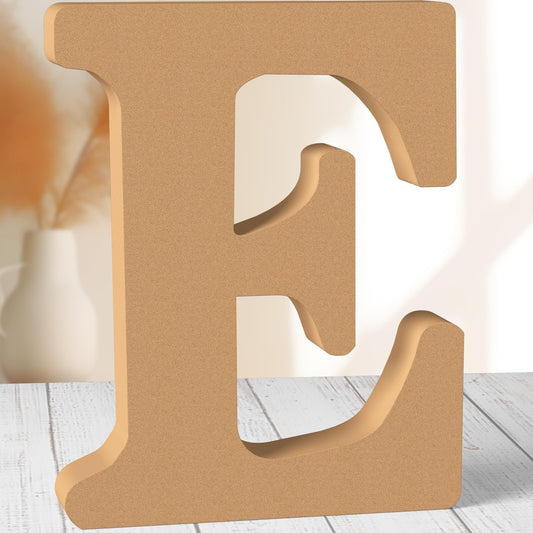 AOCEAN 12 Inch Designable Wood Letters Unfinished Wood Letters for Wall Decor Decorative Standing Letters Slices Sign Board Decoration for Craft Home Party Projects (E)