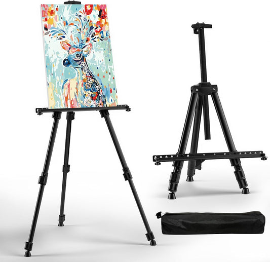 Skiennix Adjustable Art Easel - 66 Inch Folding Aluminum Stand for Painting & Display | Portable Heavy-Duty Design