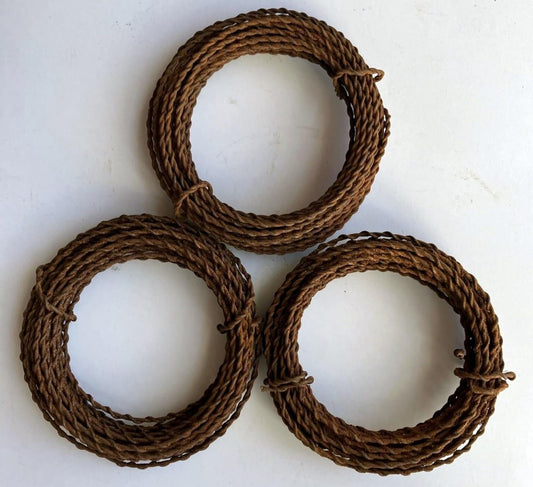 Rusty Tin Wire, Twisted, 16 Gauge, 3 Rolls x 15 Feet Each, Easy to Bend for Crafting
