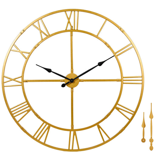 Ohweog 40 Inch Large Wall Clock for Living Room Decor – Easy-Assembly (KD) Silent Non-Ticking Modern Farmhouse Wall Clock, Oversized Decorative Metal Roman Numeral Clock