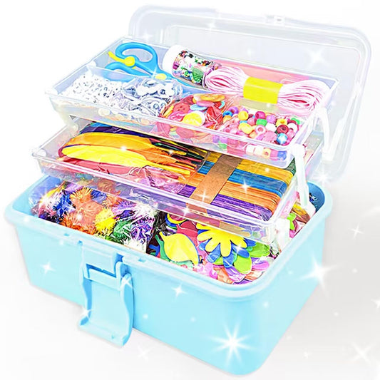 VLUSSO 3000Pcs Arts and Crafts Supplies for Kids Girls 8-12 Craft Kit with Pipe Cleaners Beads Crafts for Kids DIY School Supplies Set Crafting Box for Girls Boys Age 4-6, 6-8, 8-12 Years Gifts