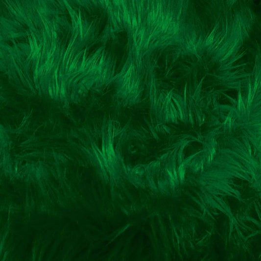 Faux Fake Fur Long Pile Luxury Shaggy Square Patches/Craft, Sewing, Cosplay, Costume, Decorations/Sold by Piece (Kelly Green, 15" X 15")