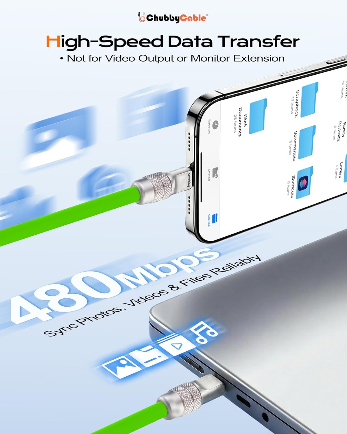 2.0 120W 17-15 13.1FT chubbycable Chubby USB C Fast Charging Cable Silicone Soft Durable USB C Cable Extra Thick