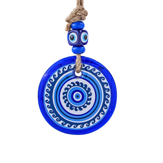 3inch Large Glass Evil Eye Amulet Mandala Decor Turkish Nazar Bead Home Protection Charm Wall Hanging Ornament for Christmas Tree
