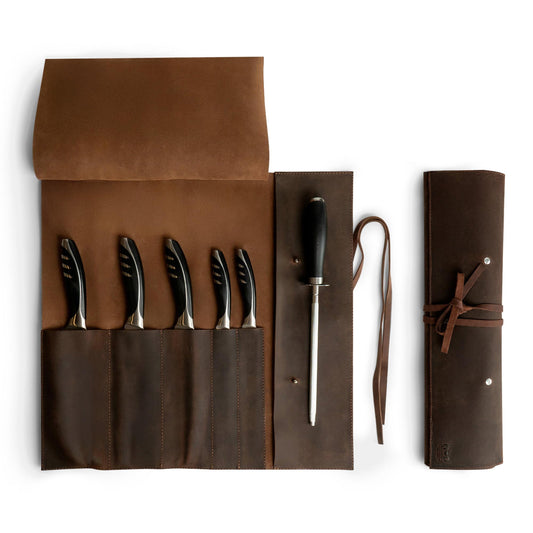 Rustic Leather Knife Roll Case, Durable Chef Knife Bag for Professional Chefs, Knife Roll Bag, Portable Carrying Case for Knives and Tools, Ideal for Culinary Travel, Knife Bags for Chefs Professional