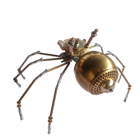 Steampunk Golden Spider Metal Model Kit for Adults – DIY 3D Mechanical Brass Insect Puzzle, Retro Industrial Art Sculpture Craft for Home Office Decoration & Collectors Gift (Golden Spiders)