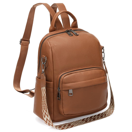 GAEKEAO Mini Backpack for Women Fahsion Vegan Leather Backpack Lightweight Ladies Shoulder Bag Small Travel Purses Daily