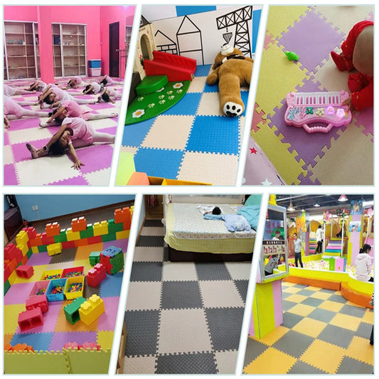 Soft Puzzle Jagsaw Foam Play Mat, Multi-Coloured and Interlocking Floor Tiles - for a Bright and Safe Baby and Kids’Play Area (Color : C, Size : 60x60x2.5cm-12pcs)