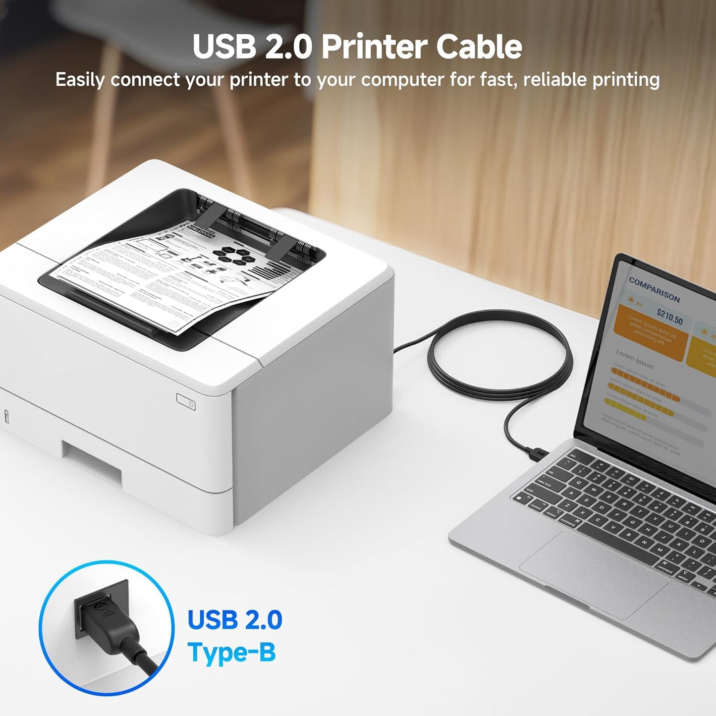 15ft, Cable Matters Long USB Printer Cable - USB A to B Cable, Compatible with Printer, External Hard Drive, Audio