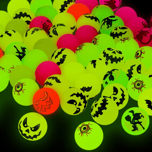 Deekin 500 Pcs Halloween Bouncing Ball, Glow in the Dark Bouncy Party Favors Supplies, Small Bouncy Balls, Rubber Halloween Balls for Boys and Girls Birthday Party Gifts Game Prizes, 0.98 Inch