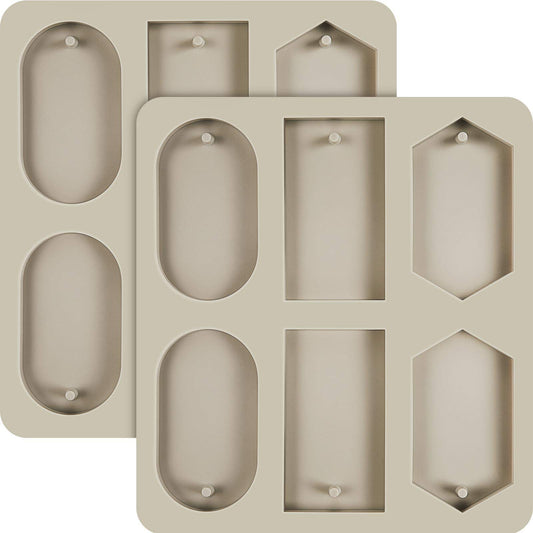 Patelai 2 Pcs Silicone Wax Melt Molds Silicone Resin Keychain and Wax Sachets Epoxy Casting Jewelry Making Molds with Hanging Holes for DIY Jewelry Handicrafts Making(Stylish Style)