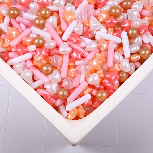 Heopeis Ball Pit Balls Stars Hearts Strip Shapes for Toddlers - 50 150 200 500 Plastic Toy Balls for Boy Girls Ballpit Play Tent Playhouse, Kids Pool Water Toys, Birthday Party Decorations