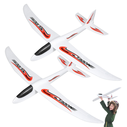 BESPORTBLE 2 Pack Kids Foam Airplane Toys 39 Inch Hand Throw Glider Planes for Outdoor Play and Hand-Eye Coordination