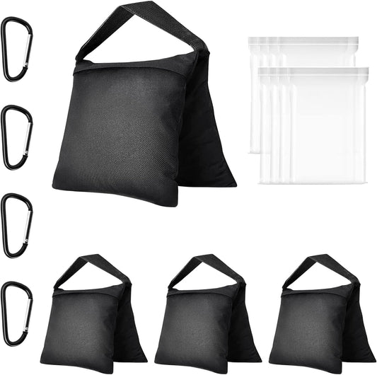 -4 Packs Set(Black) EMART Heavy Duty Sandbag Photo Studio Weight Bag Saddlebag Design for Photography Light Stand