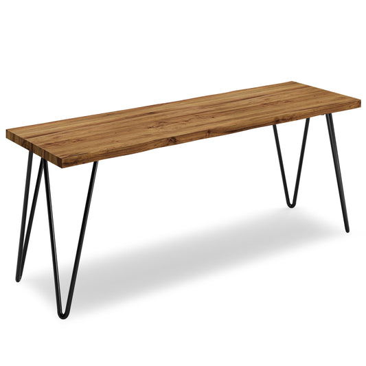 SIMPLIHOME Colton SOLID MANGO WOOD 42 inch Wide Industrial Contemporary Bench in Natural for the Living Room, Entryway and Family Room