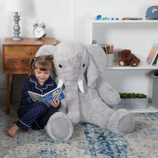 Vermont Teddy Bear Giant Elephant Stuffed Animal | 4 Foot Elephant Plush Toy and Emotional Support Plush for Kids and Adults | Crafted in the USA