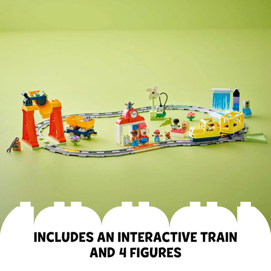LEGO DUPLO Town Big Interactive Community Train Set - Learning Toddler Train Toy Playset for Boys and Girls, Ages 3+ - Gift Idea for Birthdays and Holidays - 10428