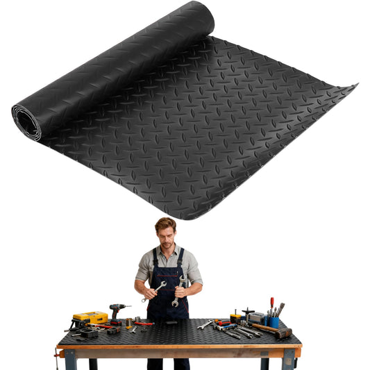 Work Bench Pad Mat, Top PVC Workbench Mat with Non-Slip Texture, 48" x 17" Scratch Stain Resistant Surface Protects Work Bench Tabletop Countertop for Woodworking Crafting Tool Protection