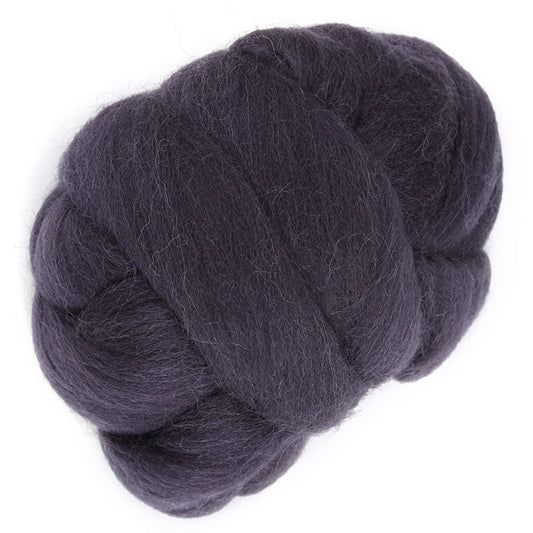 OEBUAFI Wool Roving, Needle Felting Wool 55g Colored Chunky Yarn Spinning Wool Roving Material for Handmade Crafts, Fiber Wool Roving for Sewing Trimming Spinning (47-Black)
