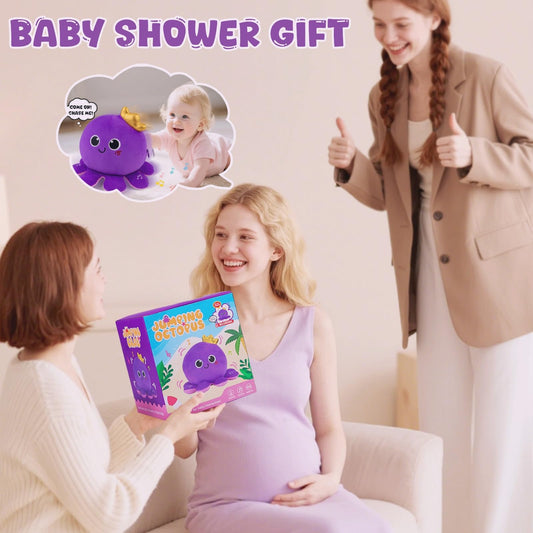Octopus Baby Crawling Musical Interactive Toys with 97 Melodies, Talking Repeat Function Language Learning for Newborn Infant, Safe Plush Sensory Learning Montessori Toy for Toddlers Gift 0+ Months