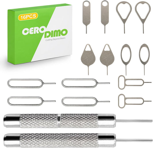 CeroDimo 16 Pack SIM Card Ejector Tool Kit SIM Tray Opener Pin Universal Removal Key for Phones Tablets and Most