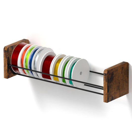 Invech Ribbon Storage Rack Desktop & Wall Mounted, 1Pcs Ribbon Holder for Craft Room, Flower Shop and Gift Packing