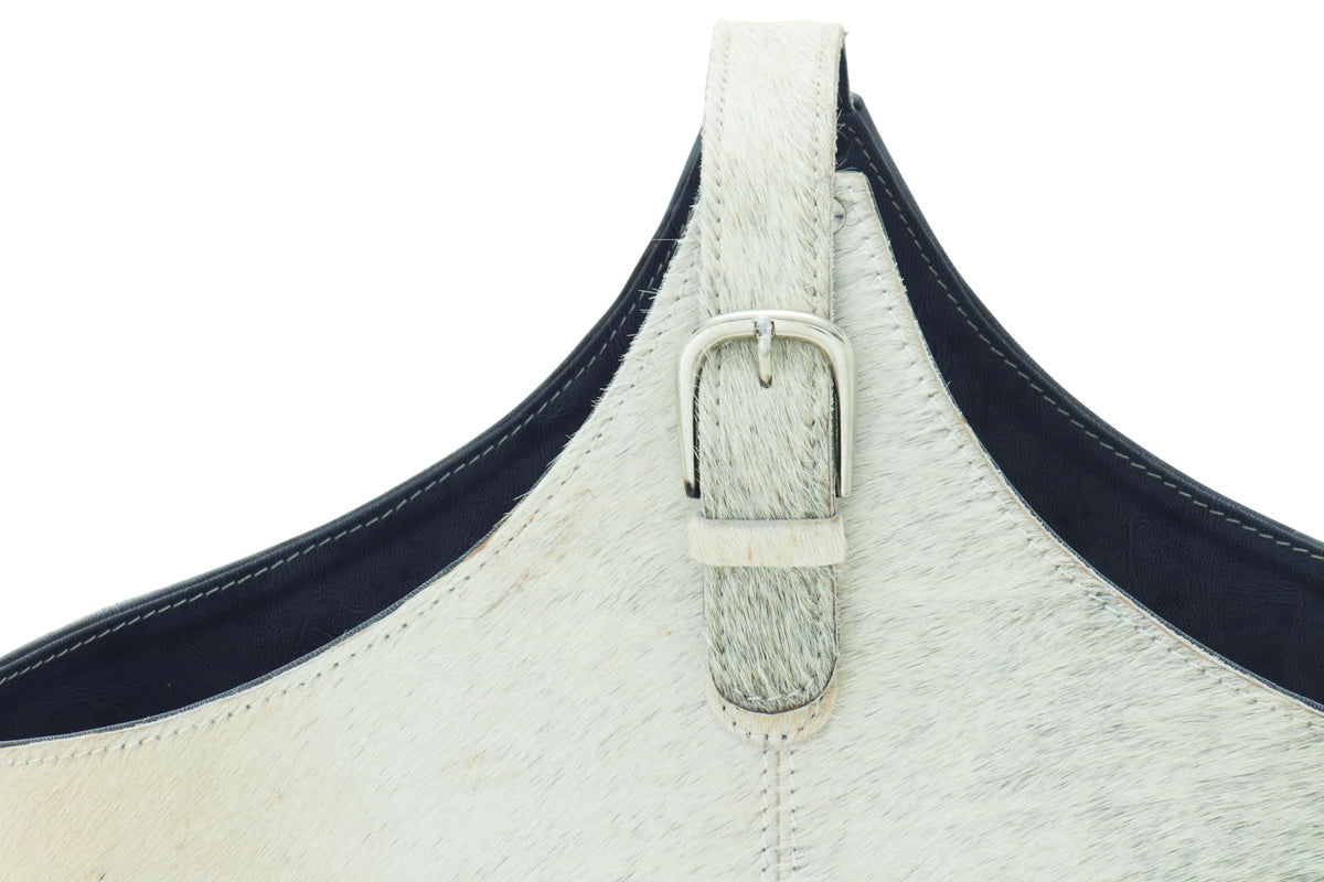 Deco 79 Leather Handmade Box Style Single Slot Magazine Holder with Detail Stitching and Curved Handles, 17" x 5" x 15", Gray