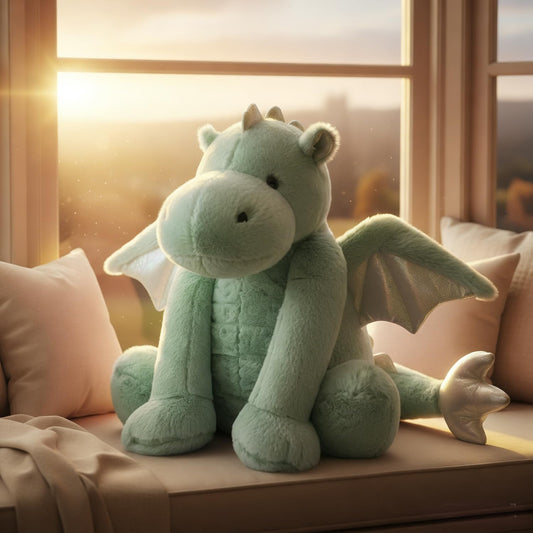 ARELUX Large Dragon Stuffed Animal Plush Toy - Cute Green Pterosaur Plushie, Giant Fuzzy Dinosaur Pillow for Cuddling, 50in Length (33in Sitting Height), Soft Plush Gift for Friends & Family