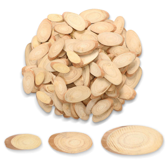 Gerrii 90 Pcs Irregular Natural Driftwood Chips for DIY Dried Wood Strips Oval Wood Chips for Table Decorations DIY Crafts Beach Decorations Card Making Photography Props Home Wedding Party Decor