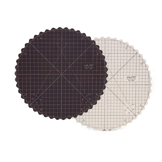 WUTA Circle Cutting Mat 12-inch Round Self Healing Mat Quilting Double-Sided Color for Cutting,Quilting, Sewing, Dressmaking & Crafts