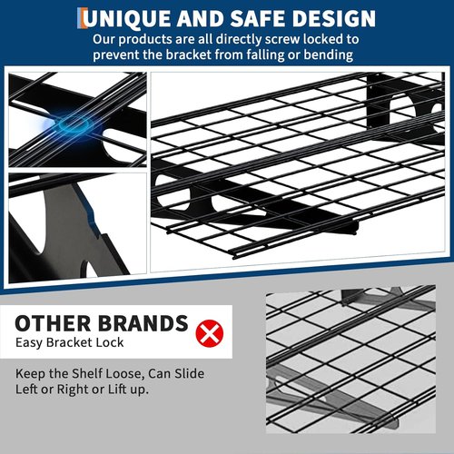 GarveeLife Heavy-Duty Garage Storage Shelving | 2-Pack 2x6 ft Wall-Mounted Shelves, 1600 LBS Capacity