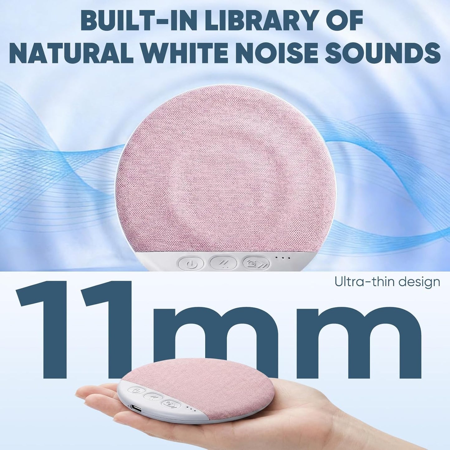 Lyercw 2026 New Sleep Pillow Speaker, Bluetooth Pillow Speaker, Ultra-Thin Stereo Bass with Timer and White Noise Sleep