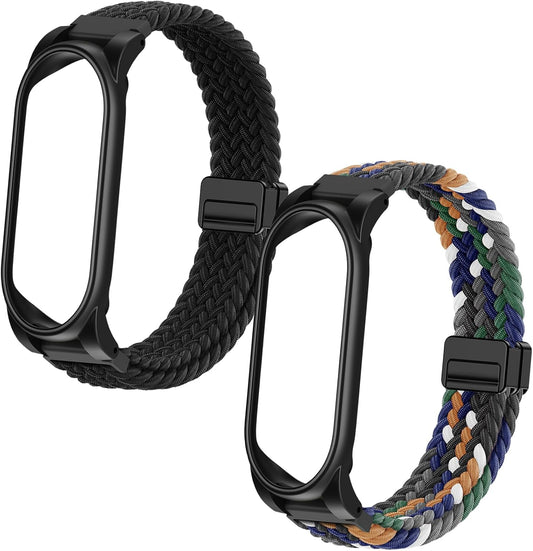 2 Pack Adjustable Braided Wristband Compatible with Plaud NotePin & NotePin S AI Voice Recorder,Breathable Soft