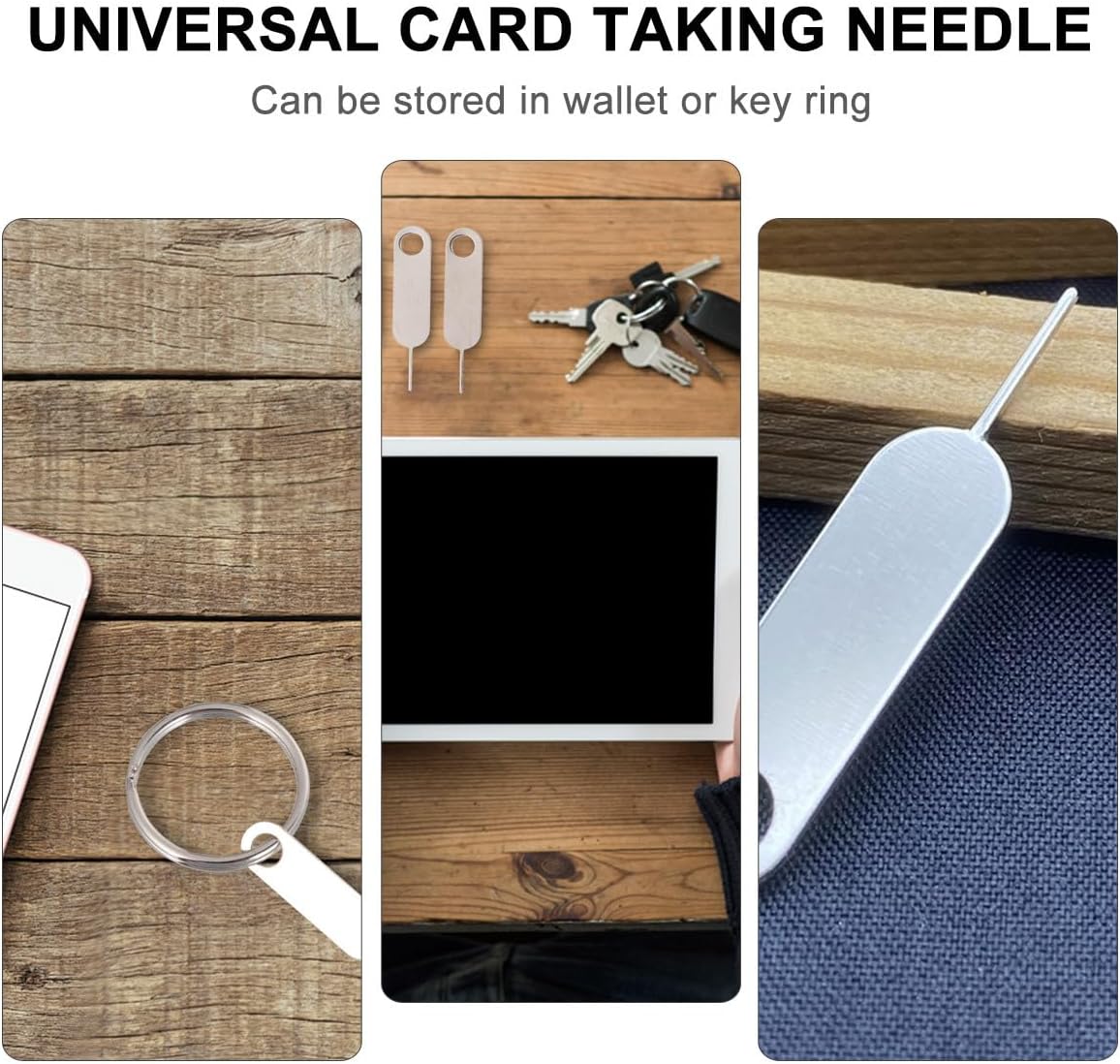 100pcs Set Universal Sim Card Pin Ejector Tool for Mobile Phones, Hard Steel Removal Needle Compatible with Smartphones
