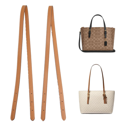 OAikor Purse Strap Replacement Compatible with Coach Mollie Tote Bag 25 & MK Basket Bags, 2 Pieces Microfiber Leather Shoulder Strap for Tote HandBag Handles(Khaki,31.9 inches)