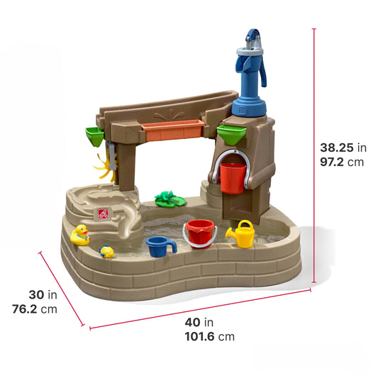 Step 2 Pump & Splash Discovery Pond Water Table, Kids Water Sensory Activity Pool, Summer Outdoor Toys, 10 Piece Toy Accessories, For Toddlers 2+ Years Old
