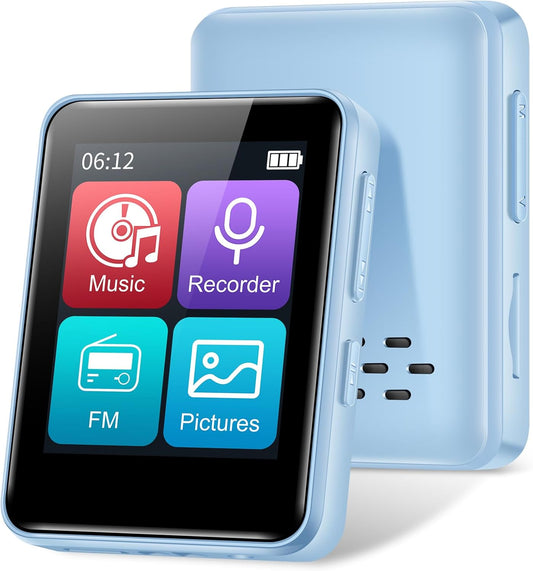 woolynew 32GB MP3 1.8 inch 512GB, Player with Bluetooth, Screen, with FM Radio, Recorder, Portable Sport HiFi Music