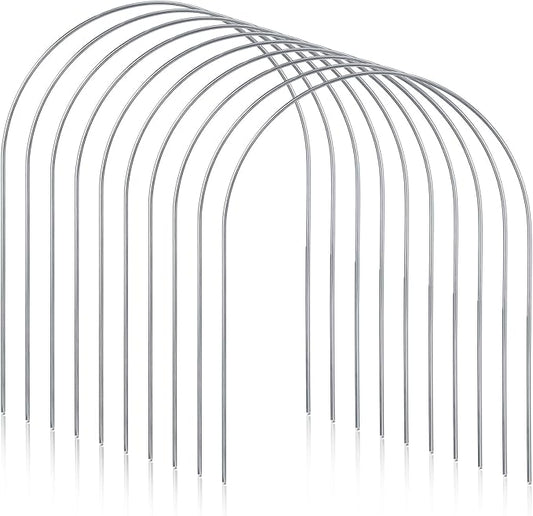 Deekin Set of 9 Croquet Wickets Replacement for Croquet Metal Hoops with Galvanized and Plastic Coating for Family Lawn Backyard Outdoor Game(U Shape)