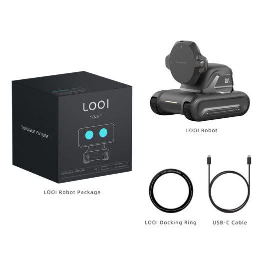 LOOI Robot-Space Black-AI Desktop Companion,ChatGPT&Gemini Voice Interaction,Visual Understanding,Personality&Memory,10W Wireless Charging,Tech&Gadget Gift,Electronic pets,Toy,Geek,Desktop Setup