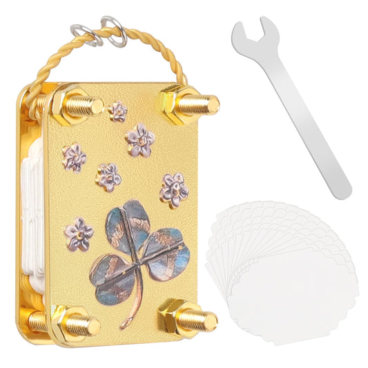 loghohu Micro Flower Press, Mini Flower Press with 20 Reusable Specimen Papers and Wrench Metal DIY Plant Presses Preservation Kit for Arts and Crafts Lovers