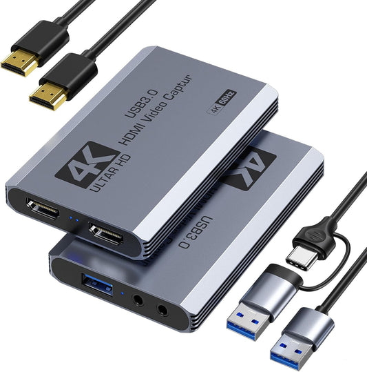 XIIXMASK 3.0 4K 4K 60FPS/1080P 240FPS PS5/Camera/PC/Streaming Video Capture Card, USB Capture Card HDMI Loop-Out, Video