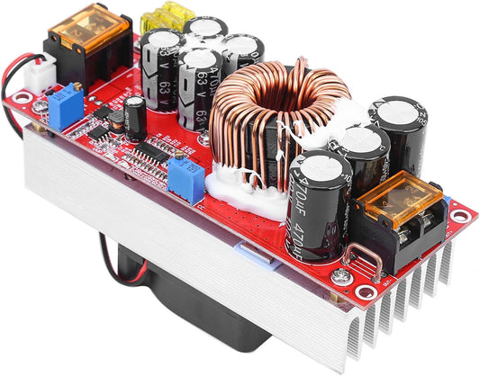 TIKATARER 1500W 10 60V 12 97V DC DC Boost Converter, to Step Up Power Module, with Smart Temperature Control Fan