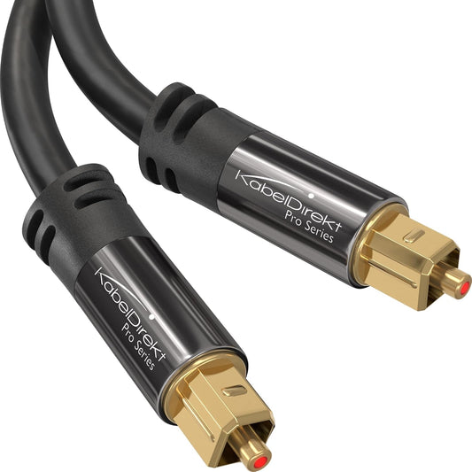 20ft PS4 TOSLINK Optical Audio Cable Designed in Germany Fiber Optic Cable for Soundbar, SPDIF Digital Optical Audio