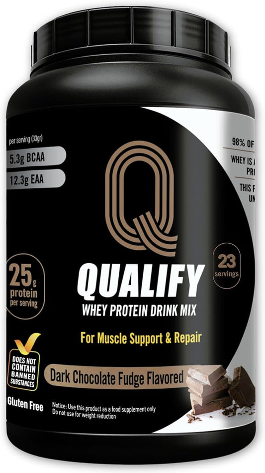 Dark Chocolate Whey Protein Powder. Post Workout Recovery Drink, Gluten & Sugar Free, Highly Kosher, 25g Protein. Essential Amino Acids - 5.5g BCAA, 2.7g Leucine, 1.4g Isoleucine, 1.4g Valine 26.4oz