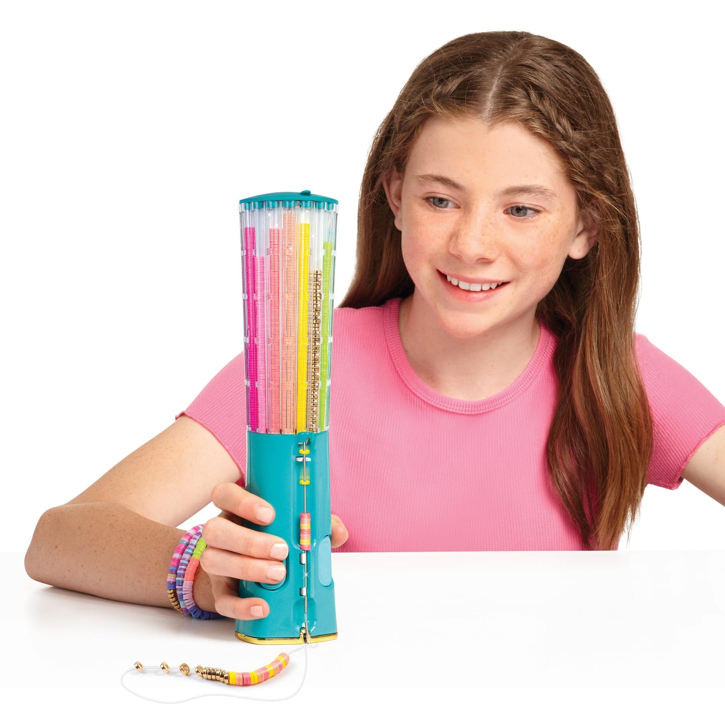 Make It Real: Swift Clicks - Heishi Bracelet Maker - 2047pc, DIY Jewelry Craft Kit, Design & Make 23 Bead Bracelets, Rotate-Click-Wear, Girls Kids 8+