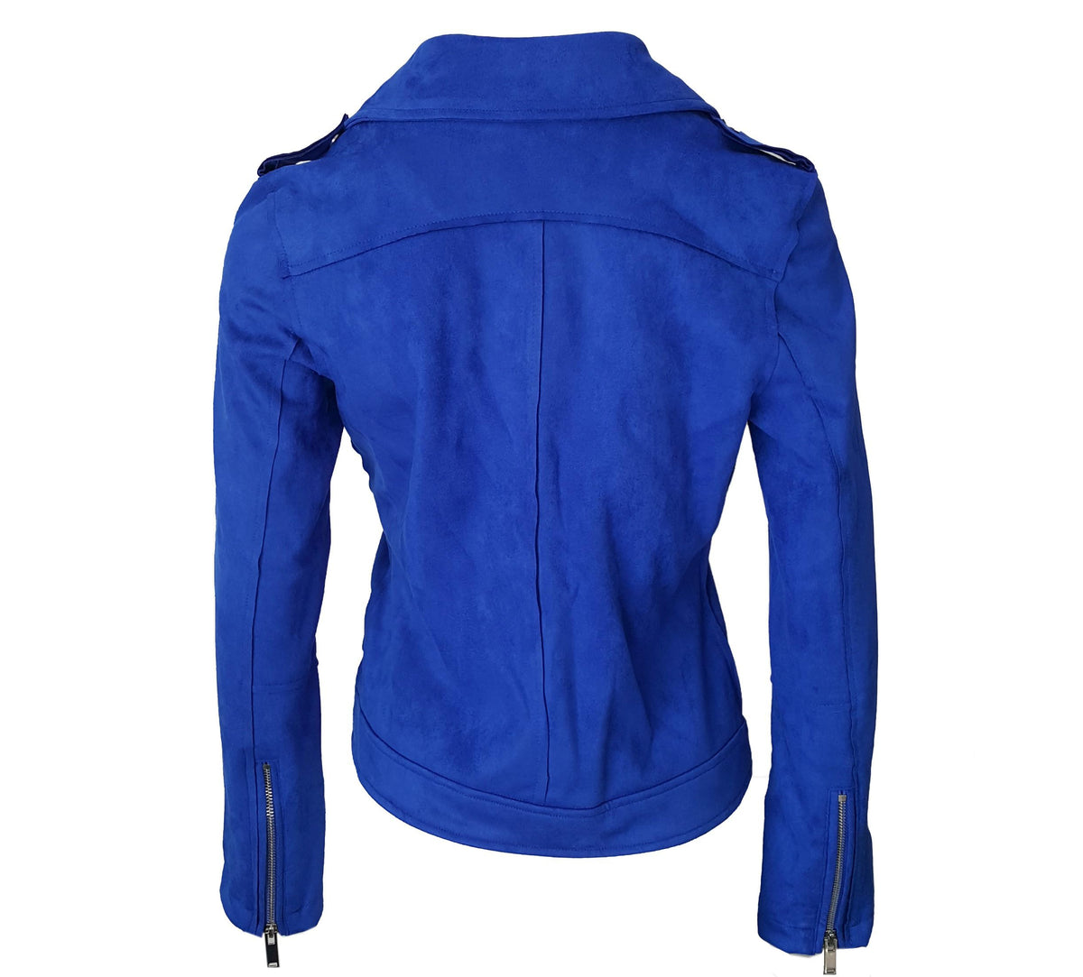 ODCOCD Faux Suede Jacket for Women Long Sleeve Zipper Up Casual Outwear (CA/US, Alpha, Large, Regular, Regular, Royal Blue)